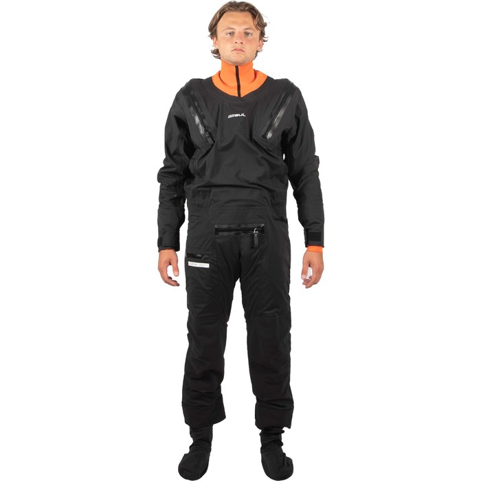 2024 Gul Mens Code Zero Stretch U-Zip Drysuit & Underfleece GM0368-B9 - Black
